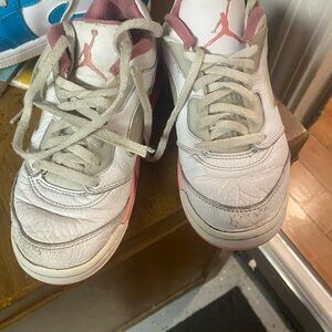 Kids White and Pink Sneakers